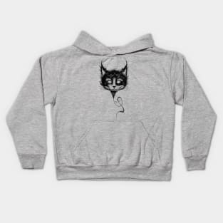 Evil Cat Balloon (black version) Kids Hoodie